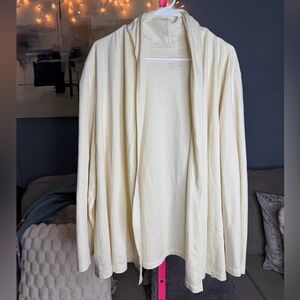 L.L. Bean Women’s Cream Open Front Cardigan | 3X | 100% Cotton
